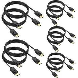 4K DisplayPort Cable 3FT 10-Pack, Display Port to Display Port Cable for Monitor DP to DP Cable Male to Male Adapter 4K@60Hz, 2K@144Hz, 1080P 4K DisplayPort Cable 3FT 10-Pack, Display Port to Display Port Cable for Monitor DP to DP Cable Male to Male Adapter 4K@60Hz, 2K@144Hz, 1080P