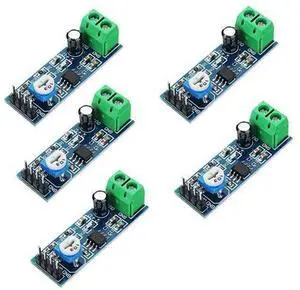 5pcs LM386 Mono Audio Amplifier Module 200 Times AMP Solo 5V-12V 10K Adjustable 5pcs LM386 Mono Audio Amplifier Module 200 Times AMP Solo 5V-12V 10K Adjustable