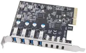 PCIE USB3.2 GEN2 10Gbps Expansion Card PCI Express X4 to 4 Port TYPE A + 4 Port TYPE C Adapter USB HUB for Desktop PC-AB01 PCIE USB3.2 GEN2 10Gbps Expansion Card PCI Express X4 to 4 Port TYPE A + 4 Port TYPE C Adapter USB HUB for Desktop PC-AB01