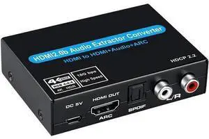 Premium Quality 4K/60Hz HDMI to HDMI + Audio (SPDIF + RCA Stereo) + 3.5mm Audio Jack, Audio Extractor Converter (OZV8-2) Premium Quality 4K/60Hz HDMI to HDMI + Audio (SPDIF + RCA Stereo) + 3.5mm Audio Jack, Audio Extractor Converter (OZV8-2)