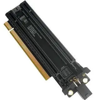 PCI-E 4.0 x16 1 to 2 Expansion Card Gen4 Split Card PCIe-Bifurcation x16 to x8x8 with 20mm Spaced Slots CPU4P Power Supply Port PCI-E 4.0 x16 1 to 2 Expansion Card Gen4 Split Card PCIe-Bifurcation x16 to x8x8 with 20mm Spaced Slots CPU4P Power Supply Port