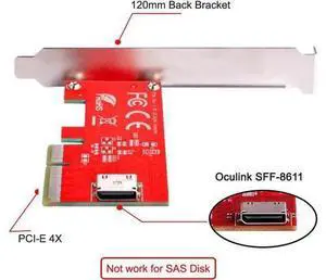Express 4.0 x4 to Oculink Host Adapter for PCIe SSD PCI-E 3.0 SFF-8612 SFF-8611 Express 4.0 x4 to Oculink Host Adapter for PCIe SSD PCI-E 3.0 SFF-8612 SFF-8611