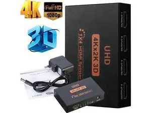 Ultra HD 4K 4 Port HDMI Splitter 1x4 Repeater Amplifier 1080P 3D Hub 1 In 4 Out Ultra HD 4K 4 Port HDMI Splitter 1x4 Repeater Amplifier 1080P 3D Hub 1 In 4 Out
