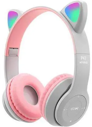 Gemdeck RGB Cat Ear Headphones Wireless Foldable Gaming Headphones Built-in Microphone Grey Gemdeck RGB Cat Ear Headphones Wireless Foldable Gaming Headphones Built-in Microphone Grey