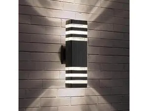 Gemdeck Waterproof LED Square Up and Down Lights Outdoor Wall Mount Light, 3-Layer Black Modern Outdoor Lights for House Gemdeck Waterproof LED Square Up and Down Lights Outdoor Wall Mount Light, 3-Layer Black Modern Outdoor Lights for House