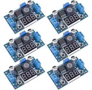 LM2596 Adjustable DC-DC Step-Down Buck Converter Module with LED Voltmeter Display, Voltage Regulator 4.0-40V Input to 1.25-37V Output Power Supply Module (Pack of 6) LM2596 Adjustable DC-DC Step-Down Buck Converter Module with LED Voltmeter Display, Voltage Regulator 4.0-40V Input to 1.25-37V Output Power Supply Module (Pack of 6)