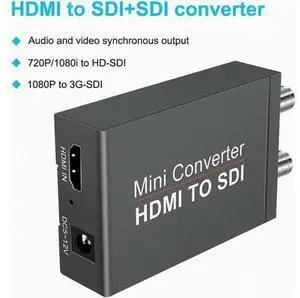 HDMI to SDI Converter with Audio Embedder 3G/HD/SD-SDI Auto Format Detection, Stereo Audio Embedder, Support SDI/HD-SDI/3G-SDI for SDI Monitor HDTV HDMI to SDI Converter with Audio Embedder 3G/HD/SD-SDI Auto Format Detection, Stereo Audio Embedder, Support SDI/HD-SDI/3G-SDI for SDI Monitor HDTV
