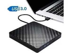 External DVD Drive, High Speed Data Transfer USB 3.0 External CD DVD Reader Writer Player for Laptop Desktop MacBook Mac OS Windows 10/8/7/XP/Vista - Black External DVD Drive, High Speed Data Transfer USB 3.0 External CD DVD Reader Writer Player for Laptop Desktop MacBook Mac OS Windows 10/8/7/XP/Vista - Black