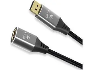 DisplayPort 1.4 8K 60hz Cable Ultra-HD UHD 4K 144hz Male to Female Cable 1M DisplayPort 1.4 8K 60hz Cable Ultra-HD UHD 4K 144hz Male to Female Cable 1M