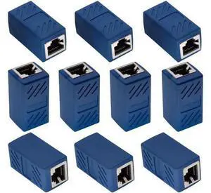 RJ45 Cat6 Adapter Ethernet Cable Extender Cat6 Female to Female Inline Network Cable Coupler Cat6 Cat5 Cat5e Ethernet Coupler Adapter (Blue-10 Pack) RJ45 Cat6 Adapter Ethernet Cable Extender Cat6 Female to Female Inline Network Cable Coupler Cat6 Cat5 Cat5e Ethernet Coupler Adapter (Blue-10 Pack)