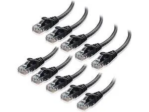 CAT6 Ethernet Cable LAN Network RJ45 Internet Patch Cord 10Pack Black 1ft Bare Copper CAT6 Ethernet Cable LAN Network RJ45 Internet Patch Cord 10Pack Black 1ft Bare Copper