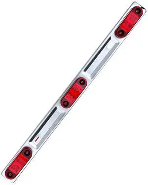 Trailer Tail Light Bar 15" Inch 9 LED 3 Red Clearance Identification ID Marker Light Bar Led Strip w/Stainless Steel Bracket Surface Mount for 12V Pickup Truck Trailer RV Boat Trailer Tail Light Bar 15" Inch 9 LED 3 Red Clearance Identification ID Marker Light Bar Led Strip w/Stainless Steel Bracket Surface Mount for 12V Pickup Truck Trailer RV Boat