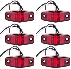 6pcs Red 2 LED Truck Trailer Light Oval Red Side Fender Marker Lights Waterproof Sealed Surface Mounted Side Marker Clearance Light for Mini Trailer Truck Identification Fender Lamp 6pcs Red 2 LED Truck Trailer Light Oval Red Side Fender Marker Lights Waterproof Sealed Surface Mounted Side Marker Clearance Light for Mini Trailer Truck Identification Fender Lamp