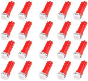 20 Pack T5 58 70 73 74 Dashboard Gauge 5050SMD LED Wedge Lamp Bulb Light (20pack red) 20 Pack T5 58 70 73 74 Dashboard Gauge 5050SMD LED Wedge Lamp Bulb Light (20pack red)