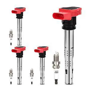 UF529 Ignition Coil & 4644 Double Iridium Spark Plug For Audi A3 A4 allroad Quattro A5 Q5 TT RS, For VW Beetle CC Eos Golf GTI Jetta Passat Tiguan Replaces# 06E905115 GN10446 C1631 UF529 Ignition Coil & 4644 Double Iridium Spark Plug For Audi A3 A4 allroad Quattro A5 Q5 TT RS, For VW Beetle CC Eos Golf GTI Jetta Passat Tiguan Replaces# 06E905115 GN10446 C1631
