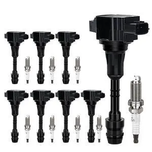 UF551 Ignition Coil & 4469 Double Iridium Spark Plug for 07-10 INFINITI QX56/for Nissan 07-15 Armada, 12-15 NV2500 NV3500, 08-12 Pathfinder, 08-15 TITAN Replaces# GN10247 C1672 22448ZE00A UF551 Ignition Coil & 4469 Double Iridium Spark Plug for 07-10 INFINITI QX56/for Nissan 07-15 Armada, 12-15 NV2500 NV3500, 08-12 Pathfinder, 08-15 TITAN Replaces# GN10247 C1672 22448ZE00A