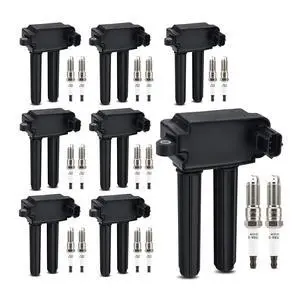 UF504 Ignition Coils & 3381 Double Iridium Spark Plug For 05-15 Chrysler 300 Aspen/Dodge Challenger Charger Durango Magnum Ram 1500 2500 3500/Jeep Grand Cherokee V8 5.7L 6.4L Replaces#52-1828 GN10352 UF504 Ignition Coils & 3381 Double Iridium Spark Plug For 05-15 Chrysler 300 Aspen/Dodge Challenger Charger Durango Magnum Ram 1500 2500 3500/Jeep Grand Cherokee V8 5.7L 6.4L Replaces#52-1828 GN10352