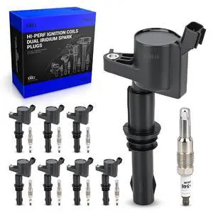 DG511 Ignition Coil & SP546 Iridium Spark Plugs Compatible with 2005-2008 Ford F-150/Expedition/F-250 F-350 Super Duty, 2005-2008 Lincoln Mark LT Navigator 5.4L V8 Replace# FD508 UF537 7C3E12405AB DG511 Ignition Coil & SP546 Iridium Spark Plugs Compatible with 2005-2008 Ford F-150/Expedition/F-250 F-350 Super Duty, 2005-2008 Lincoln Mark LT Navigator 5.4L V8 Replace# FD508 UF537 7C3E12405AB