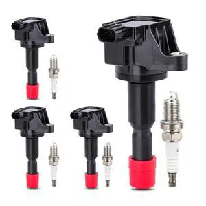 UF581 Ignition Coil & 4504 Double Iridium Spark Plug For 2007-2008 Honda Fit 1.5L l4 Replaces# C1578 UF581 Ignition Coil & 4504 Double Iridium Spark Plug For 2007-2008 Honda Fit 1.5L l4 Replaces# C1578