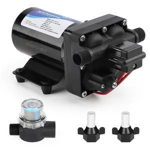 4048-153-E75 RV Water Pump, 12V 4.5 GPM, 55 PSI, 13 Amps Multi-Fixture Automatic Demand Pump for RV Caravan Marine Yacht Replaces# 4048153E75S 4048-153-E75 RV Water Pump, 12V 4.5 GPM, 55 PSI, 13 Amps Multi-Fixture Automatic Demand Pump for RV Caravan Marine Yacht Replaces# 4048153E75S