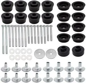 Black Super Duty Body Mount Bushing Kit for 2008-2016 Ford F250 F350 2WD 4WD Polyurethane Body Cab Mounts & Steel Sleeves & Hardware KF04060BK Black Super Duty Body Mount Bushing Kit for 2008-2016 Ford F250 F350 2WD 4WD Polyurethane Body Cab Mounts & Steel Sleeves & Hardware KF04060BK