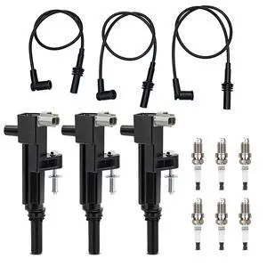 UF640 Ignition Coil & 4504 Double Iridium Spark Plug & 27738 Spark Plug Wire Set For 09-12 Dodge Ram 1500,Dakota,Durango,Nitro/Jeep Grand Cherokee,Liberty,Raider,Commander Replaces# 5C1709 5149199AA UF640 Ignition Coil & 4504 Double Iridium Spark Plug & 27738 Spark Plug Wire Set For 09-12 Dodge Ram 1500,Dakota,Durango,Nitro/Jeep Grand Cherokee,Liberty,Raider,Commander Replaces# 5C1709 5149199AA