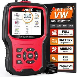 VD700 OBD2 Diagnostic Code Reader Scan Tool Fit for Volkswagen Audi VW Skoda Seat, All Functions OBD11 Scanner for VAG Vehicles with Battery Registration EPB Reset (Upgraded VD500) VD700 OBD2 Diagnostic Code Reader Scan Tool Fit for Volkswagen Audi VW Skoda Seat, All Functions OBD11 Scanner for VAG Vehicles with Battery Registration EPB Reset (Upgraded VD500)
