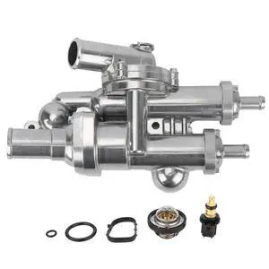 68003582AB Upgrade Aluminium Thermostat Housing Assembly Compatible with 11-14 Chrysler 200,07-10 Sebring/Dodge 08-14 Avenger,07-12 Caliber,09-20 Journey/08-17 Jeep Compass,Patriot Replace 4884571AB 68003582AB Upgrade Aluminium Thermostat Housing Assembly Compatible with 11-14 Chrysler 200,07-10 Sebring/Dodge 08-14 Avenger,07-12 Caliber,09-20 Journey/08-17 Jeep Compass,Patriot Replace 4884571AB