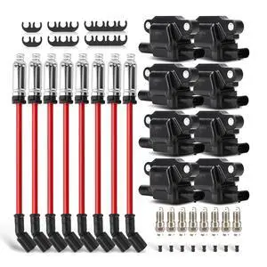 UF413 Ignition Coils Pack & Double Iridium Spark Plugs & 10.2MM Spark Plug Wires for Buick Rainier/Cadillac Escalade CTS/Chevy Silverado Impala Suburban Tahoe/GMC Envoy Sierra Yukon/Hummer H2 H3 UF413 Ignition Coils Pack & Double Iridium Spark Plugs & 10.2MM Spark Plug Wires for Buick Rainier/Cadillac Escalade CTS/Chevy Silverado Impala Suburban Tahoe/GMC Envoy Sierra Yukon/Hummer H2 H3