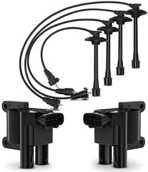 UF180 Ignition Coil & 90919-22386 Spark Plug Wire Set For 1997-2001 Toyota Camry Rav4 Solara L4 Replaces# UF181 5C1298 C1133 UF180 Ignition Coil & 90919-22386 Spark Plug Wire Set For 1997-2001 Toyota Camry Rav4 Solara L4 Replaces# UF181 5C1298 C1133