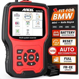 BM700 PRO Fit for BMW Scanner - Battery Registration Tool, Code Reader for BMW/Mini/RR, Advanced OBD2 Scanner Auto V-I-N, Full System Diagnostic for BMW Scan Tool with All Reset Services (Red) BM700 PRO Fit for BMW Scanner - Battery Registration Tool, Code Reader for BMW/Mini/RR, Advanced OBD2 Scanner Auto V-I-N, Full System Diagnostic for BMW Scan Tool with All Reset Services (Red)