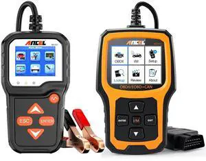AD410 Enhanced OBD II Vehicle Code Reader with BA301 6V 12V Car Battery Tester, 100-2000 CCA Automotive Load Tester Alternator Tester AD410 Enhanced OBD II Vehicle Code Reader with BA301 6V 12V Car Battery Tester, 100-2000 CCA Automotive Load Tester Alternator Tester