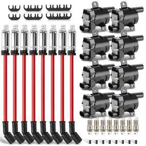 UF262 Ignition Coils Pack & Double Iridium Spark Plugs & 10.2MM Spark Plug Wires for Chevy Avalanche Express Tahoe Silverado Suburban 1500 2500 3500/GMC Savana Sierra Yukon/HUMMER H2 OEM# D585 UF262 Ignition Coils Pack & Double Iridium Spark Plugs & 10.2MM Spark Plug Wires for Chevy Avalanche Express Tahoe Silverado Suburban 1500 2500 3500/GMC Savana Sierra Yukon/HUMMER H2 OEM# D585