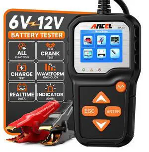 BA301 6V 12V Car Battery Tester, 100-2000 CCA Automotive Load Tester Alternator Tester Auto Digital Battery Analyzer Cranking and Charging System Test Tool for Motorcycle Car Boat Truck SUV ATV BA301 6V 12V Car Battery Tester, 100-2000 CCA Automotive Load Tester Alternator Tester Auto Digital Battery Analyzer Cranking and Charging System Test Tool for Motorcycle Car Boat Truck SUV ATV