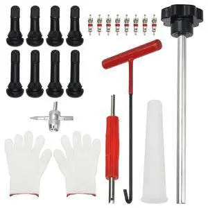 51025 Quick Change Tire Valve Tool Kit with TR413/TR414,Tire Valve Stem Core Quickly Replacement Tool Kit for Replacing Leaky Valves in Cars,ATVs,Trucks, etc. 23PCS 51025 Quick Change Tire Valve Tool Kit with TR413/TR414,Tire Valve Stem Core Quickly Replacement Tool Kit for Replacing Leaky Valves in Cars,ATVs,Trucks, etc. 23PCS