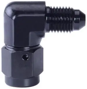 SYKRSS 3AN Aluminum Anodize Finish Male/Female 90 Degree Flare Bulkhead Fitting Adapter AN-3 Black SYKRSS 3AN Aluminum Anodize Finish Male/Female 90 Degree Flare Bulkhead Fitting Adapter AN-3 Black