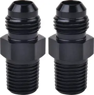 Straight 6AN Male Flare to 1/4" NPT Pipe Adapter Fitting Aluminum Straight 6AN Male Flare to 1/4" NPT Pipe Adapter Fitting Aluminum