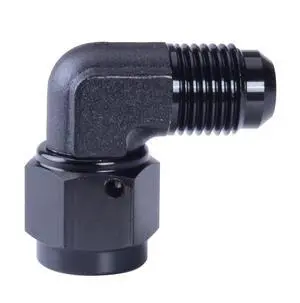 Female to 6AN Male Flare 90 Degree Swivel Hose Fitting Adapter Aluminium Anodized Black Female to 6AN Male Flare 90 Degree Swivel Hose Fitting Adapter Aluminium Anodized Black