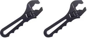 An Fitting Wrench 3AN-16AN Adjustable Wrench Aluminum Lightweight Spanner Tools for An Hose Fitting Adapter End, Black (Pack of 2) An Fitting Wrench 3AN-16AN Adjustable Wrench Aluminum Lightweight Spanner Tools for An Hose Fitting Adapter End, Black (Pack of 2)