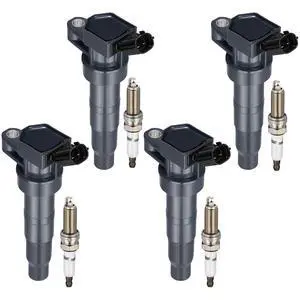 4 Ignition Coils & 4 Spark Plugs - for Kia Optima/Sportage, for Hyundai Sonata/Santa Fe Sport 2.0L L4 2011-2016 - Repl UF647/92422 4 Ignition Coils & 4 Spark Plugs - for Kia Optima/Sportage, for Hyundai Sonata/Santa Fe Sport 2.0L L4 2011-2016 - Repl UF647/92422