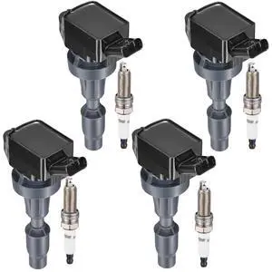4 Ignition Coils & 4 Spark Plugs - for Hyundai Elantra/Kona/Veloster/Tucson, for Kia Optima/Soul/Forte 1.6L L4 2015-2020 - Repl UF817/97080 4 Ignition Coils & 4 Spark Plugs - for Hyundai Elantra/Kona/Veloster/Tucson, for Kia Optima/Soul/Forte 1.6L L4 2015-2020 - Repl UF817/97080