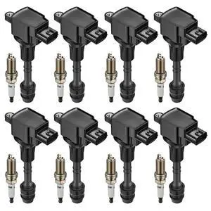 8 Ignition Coils & 8 Spark Plugs UF510 6240 for Nissan for Infiniti | Fits 5.6L:QX56(04-06),Armada(05-06),TITAN(04-06),Pathfinder(04).OE:5C1482,1788335,GN10243,224487S015.Better MPG,Long-lasting 8 Ignition Coils & 8 Spark Plugs UF510 6240 for Nissan for Infiniti | Fits 5.6L:QX56(04-06),Armada(05-06),TITAN(04-06),Pathfinder(04).OE:5C1482,1788335,GN10243,224487S015.Better MPG,Long-lasting