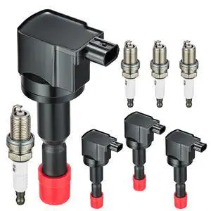 4 Ignition Coils & 4 Iridium Spark Plugs for UF581 4504 for Honda | Fits 1.5L L4 07-08: Fit. OE:UF581,30520-PWC-003,30520-PWC-501,GN10249,5C1635,PK20TT. Direct fit.Better MPG, Long-lasting 4 Ignition Coils & 4 Iridium Spark Plugs for UF581 4504 for Honda | Fits 1.5L L4 07-08: Fit. OE:UF581,30520-PWC-003,30520-PWC-501,GN10249,5C1635,PK20TT. Direct fit.Better MPG, Long-lasting