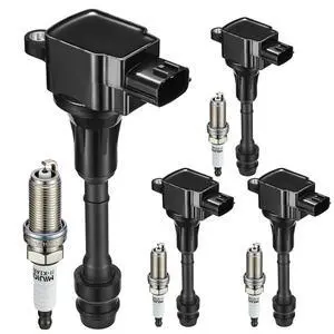 4 Ignition Coils & 4 Iridium Spark Plugs with Nissan for UF350 4505 | Fits Nissan 2.5L 02-06: Altima,Sentra.OE:22448-8H310,22448-8H315,5C1395,C1398. Direct fit.Better MPG, Long-lasting 4 Ignition Coils & 4 Iridium Spark Plugs with Nissan for UF350 4505 | Fits Nissan 2.5L 02-06: Altima,Sentra.OE:22448-8H310,22448-8H315,5C1395,C1398. Direct fit.Better MPG, Long-lasting