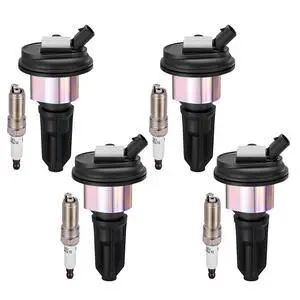 4 Ignition Coils & 4 Spark Plugs UF303 5019 for Chevy for for GMC | Fits 2.8/2.9L 2004-2008: Colorado(04-06),Canyon(04-06),i-280(06),i-290(07-08). OE:12568062,19300921.Better MPG, Long-lasting 4 Ignition Coils & 4 Spark Plugs UF303 5019 for Chevy for for GMC | Fits 2.8/2.9L 2004-2008: Colorado(04-06),Canyon(04-06),i-280(06),i-290(07-08). OE:12568062,19300921.Better MPG, Long-lasting