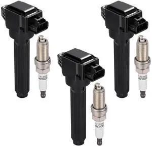 Ignition Coil UF815 & Spark Plug 5018 Kit For Mitsubishi Mirage/G4 2014-2022 & Dodge Attitude 2015-2020 1.2L L3 Replaces 1832A057, 1832A096, FK0443, (3 Coils & 3 Plugs) Ignition Coil UF815 & Spark Plug 5018 Kit For Mitsubishi Mirage/G4 2014-2022 & Dodge Attitude 2015-2020 1.2L L3 Replaces 1832A057, 1832A096, FK0443, (3 Coils & 3 Plugs)