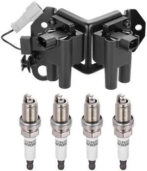 Ignition Coil UF308 & Spark Plug 2382 Kit For Hyundai Accent 2000-2003 1.5L L4 Replaces 2730122600, 04887031 (1 Coil & 4 Plugs) Ignition Coil UF308 & Spark Plug 2382 Kit For Hyundai Accent 2000-2003 1.5L L4 Replaces 2730122600, 04887031 (1 Coil & 4 Plugs)