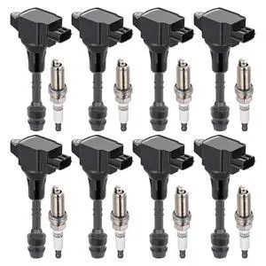 Ignition Coil UF551 & Spark Plug 4505 Kit For Nissan Armada/NV2500/NV3500/Pathfinder/Titan & INFINITI QX56 5.6L V8 Replaces 5C1729, 22448-ZE00C (8 Coils & 8 Plugs) Ignition Coil UF551 & Spark Plug 4505 Kit For Nissan Armada/NV2500/NV3500/Pathfinder/Titan & INFINITI QX56 5.6L V8 Replaces 5C1729, 22448-ZE00C (8 Coils & 8 Plugs)