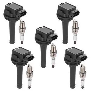 Ignition Coil UF341 & Spark Plug 7092 Kit For Volvo C70/S60/S70/S80/V70/XC70/XC90 2.3L-2.5L L5 Replaces 307134160, 9125601 (5 Coils & 5 Plugs) Ignition Coil UF341 & Spark Plug 7092 Kit For Volvo C70/S60/S70/S80/V70/XC70/XC90 2.3L-2.5L L5 Replaces 307134160, 9125601 (5 Coils & 5 Plugs)