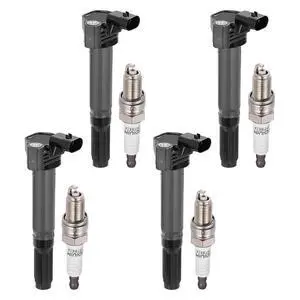 Ignition Coil UF649 & Spark Plug 5308 Kit For Fiat 500 2012-2017 1.4L L4 Replaces 68070492AB, 68070492AD, 68070492AC (4 Coils & 4 Plugs) Ignition Coil UF649 & Spark Plug 5308 Kit For Fiat 500 2012-2017 1.4L L4 Replaces 68070492AB, 68070492AD, 68070492AC (4 Coils & 4 Plugs)